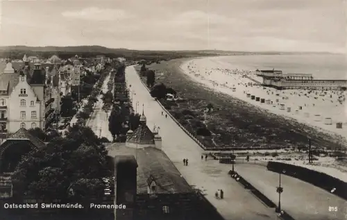Promenade Ostseebad Swinemünde Pommern Postkarte AK