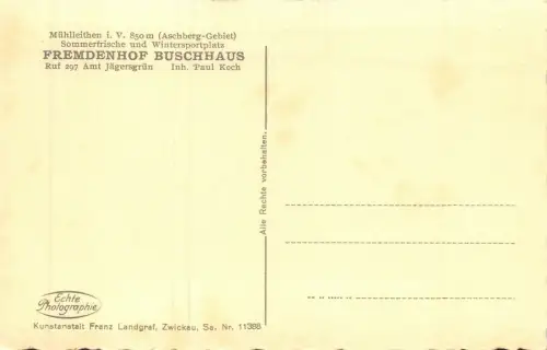 Totalansicht Mühlleiten beim Aschberg Vogtland Sachsen Postkarte