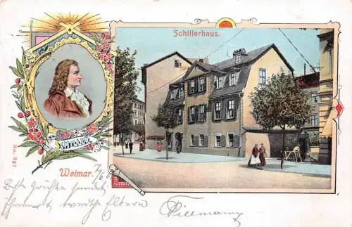 Weimar Schillerhaus Postkarte AK 1901