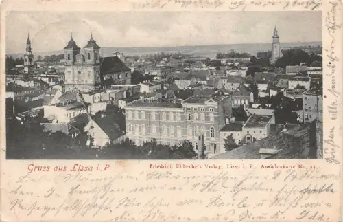 Gruss aus Lissa i. P. Ansicht Kirche Postkarte AK 1901
