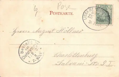 Gruss aus Lissa i. P. Ansicht Kirche Postkarte AK 1901