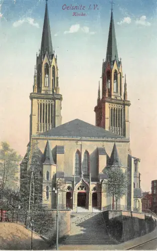 Oelsnitz Vogtland Kirche Postkarte
