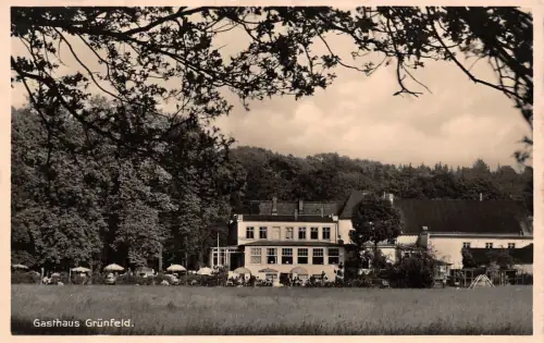 Gasthaus Grünfeld in Waldenburg Erzgebirge Sachsen Postkarte AK