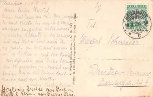 Herrschaftsgarten in Herrnhut Oberlausitz Sachsen Postkarte AK 1925