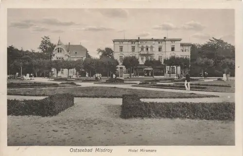 Hotel Miramare in Ostseebad Misdroy Pommern Postkarte AK