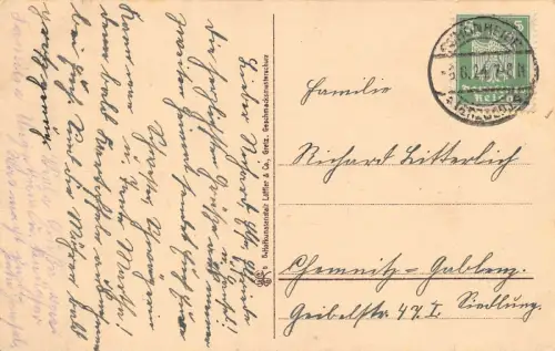 Sommerfrische Ober-Schönheide Erzgebirge Sachsen Postkarte AK 1924