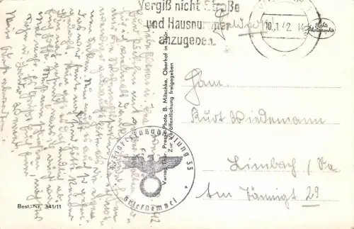 Weimar PKW am Stabsgebäude Flak - Abteilung Fotokarte 1942