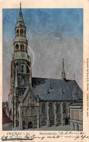 Zwickau i. Sa. Marienkirche Postkarte AK