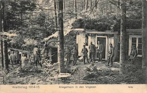 Kriegerheim in den Vogesen Patriotika Postkarte AK 1915