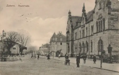 Poststraße in Zabern Frankreich Postkarte AK 1916