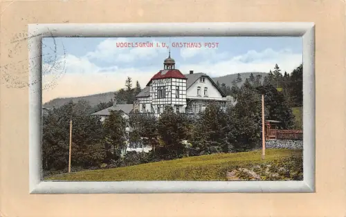 Vogelsgrün i. V. Gasthaus Post Postkarte AK