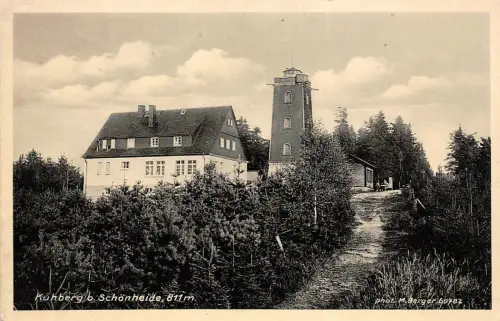 Neues Berghaus auf dem Kuhberg Schönheide Erzgebirge Sachsen Postkarte