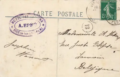 Avennue de la Gare mit Straßenbahn in Nice Frankreich Postkarte AK 1930