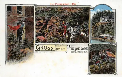 Gruss aus der Prinzenhöhle Erzgebirge Der Prinzenraub Sachsen Postkarte