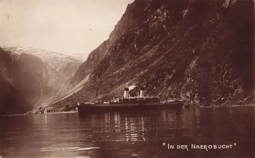 In der Naerobucht M.S. Monte-Sarmiento Norwegen Postkarte AK