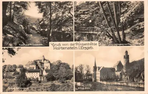 Gruß von der Prinzenhöhle Hartenstein Forsthaus Erzgebirge Sachsen AK 1940