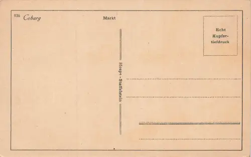 Marktplatz mit Denkmal in Coburg Bayern Postkarte AK