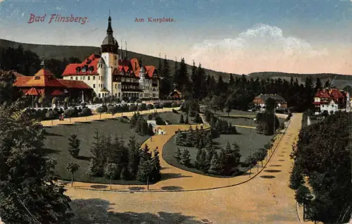 Bad Flinsberg Am Kurplatz Postkarte AK
