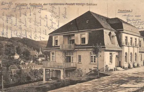 Heilstätte Gottleuba der Landesvers. Anstalt Königr. Sachsen Postkarte AK 1917
