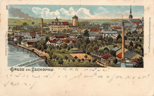 Gruss aus Zschopau Postkarte AK 1903