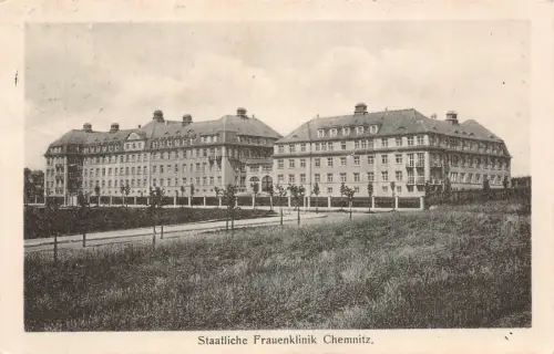 Chemnitz Sachsen Staatliche Frauenklinik Fotokarte 1926