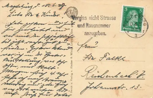 Ansicht Bahnhof in Magdeburg Sachsen-Anhalt Postkarte AK 1927