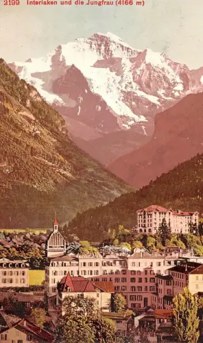 Interlaken und die Jungfrau (4166m) Postkarte AK 1908
