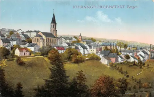 Stadtansicht von Johanngeorgenstadt Erzgebirge Sachsen Postkarte AK