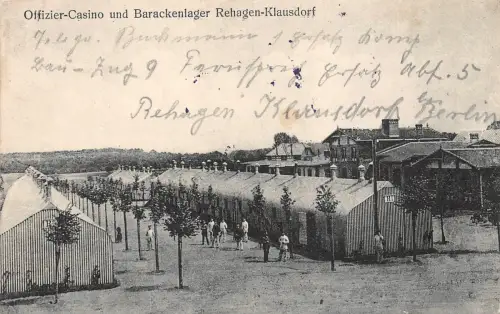 Offiziers-Casino und Barackenlager Rehagen-Klausdorf Feldpostkarte AK 1917
