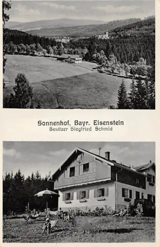 Sonnenhof Bayr. Eisenstein Besitzer Siegfried Schmid Postkarte AK