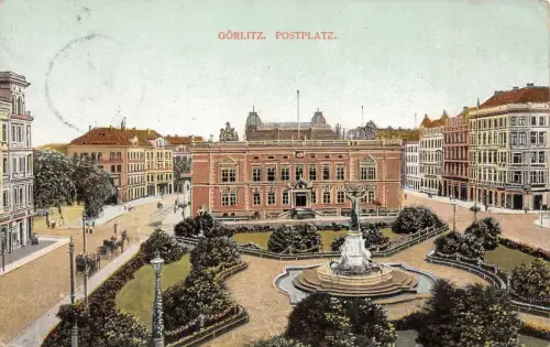 Görlitz Postplatz Postkarte AK 1909