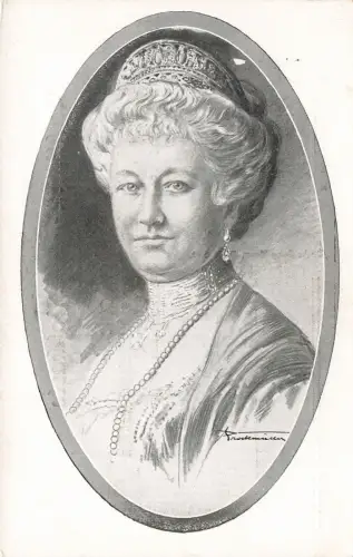 Kaiserin Auguste Victoria Portrait, Invalidendank Patriotika Postkarte AK