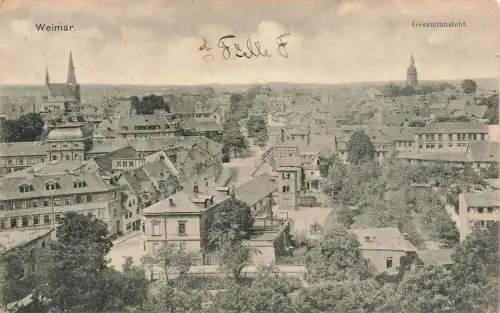 Gesamtansicht von Weimar Thüringen Postkarte AK 1910