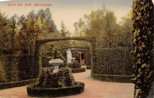 Gruss aus Park Herrenhaide bei Chemnitz Sachsen Postkarte AK 1908