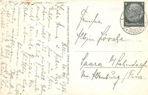 Sellin a. Rügen Ansicht Strand Postkarte AK 1936