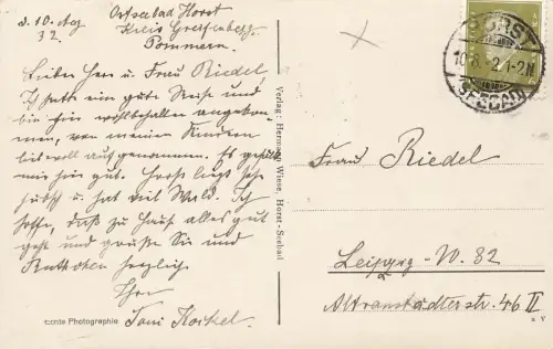 Altes Rauchhaus in Seebad Horst Niechorze Pommern Postkarte AK 1932