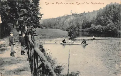 Eger (Cheb) Partie aus dem Egertal bei Siechenhaus AK