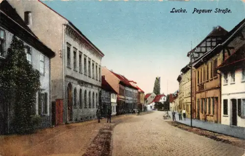 Straßenansicht Pegauer Straße in Lucka Sachsen Postkarte