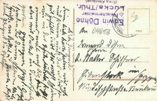 Straßenansicht Pegauer Straße in Lucka Sachsen Postkarte