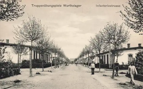 Infanteriestrasse in Truppenübungsplatz Warthelager Posen Postkarte AK 1915