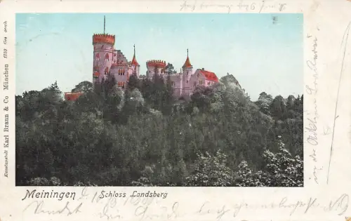 Ansicht Schloss Landsberg in Meiningen Thüringen Postkarte AK 1900
