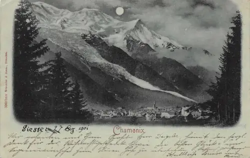 Chamonix Ansicht Panorama Postkarte AK 1901