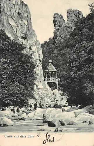 Gruß aus dem Harz Sachsen-Anhalt Postkarte AK 1907