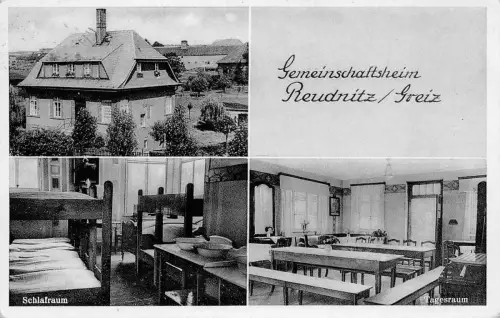 Gemeinschaftsheim Reudnitz / Greiz Thüringen Postkarte AK 1930