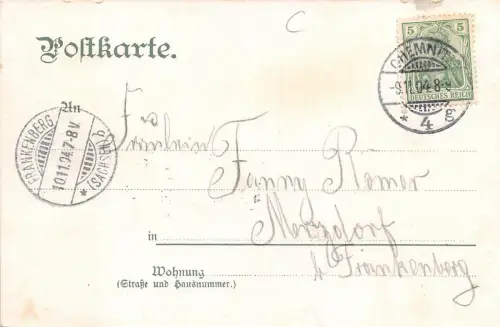 Chemnitz Sachsen Restaurant Concerthaus " Walhalla Bes. Felix Diener 1904