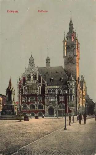 Ansicht Rathaus in Dessau Sachsen-Anhalt Postkarte AK 1924