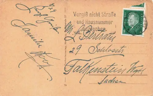 Hauptbahnhof mit Straßenbahn in Hamburg Postkarte AK 1929