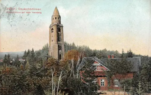 Asch Deutschböhmen Bismarckturm auf dem Heinberg AK 1903