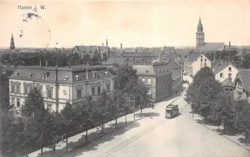 Hamm i. W. Ansicht Straßenbahn Postkarte AK 1907
