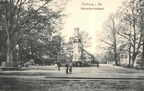 Freiberg i. Sa. Schweden-Denkmal Postkarte AK